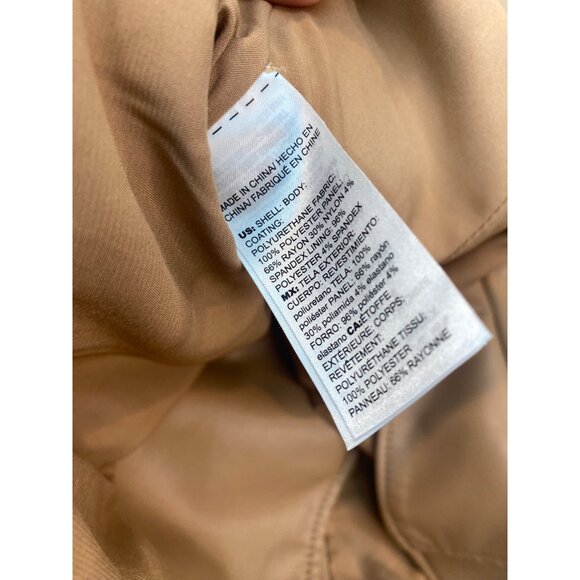 Chico's Women's Faux Leather Moto Jacket Tan Brown Zip Front Size 2 Large 12 14 - Picture 8 of 10
